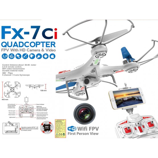 Skyline FX-7ci Dron s kamerou a přímým FPV WiFi přenosem
