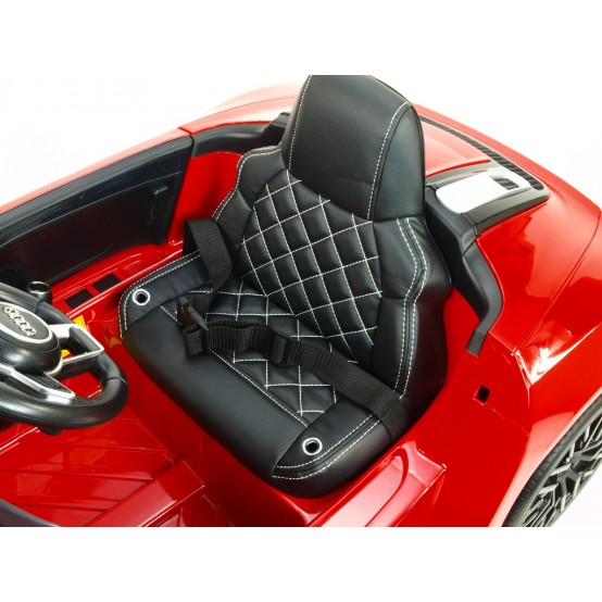 Audi R8 Spyder s 2.4G dálkovým ovládáním, FM rádio, bluetooth, čalouněná sedačka, ČERVENÉ LAKOVÁNÍ