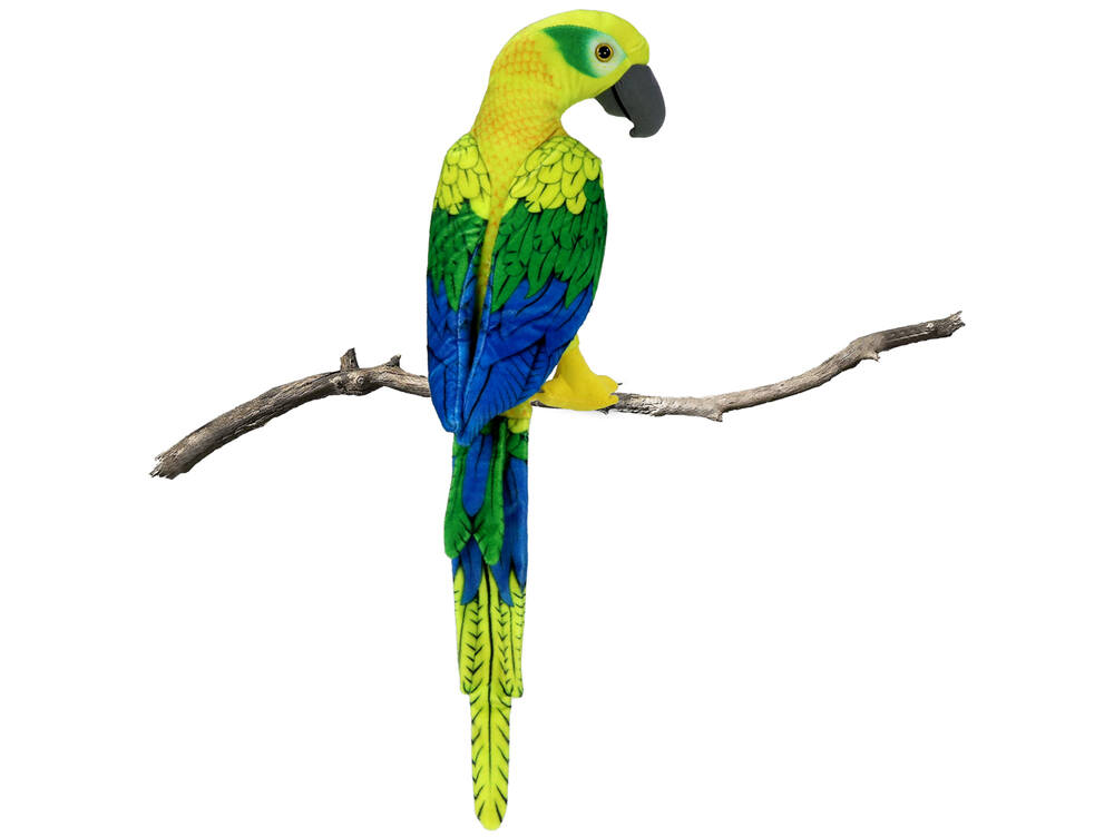 Plyšový papoušek Ara, zelený 40 cm + ocas 40 cm