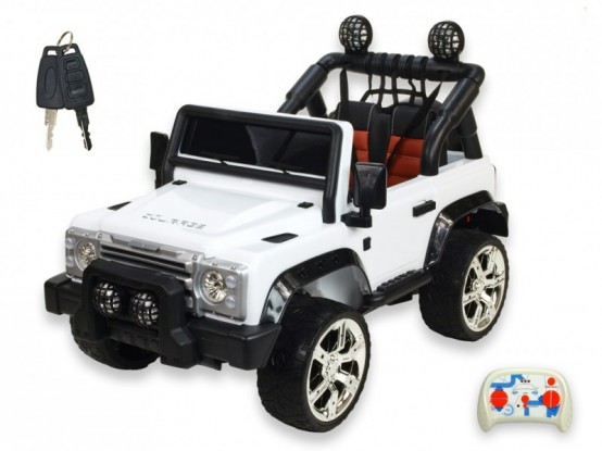 Dětské elektrické autíčko džíp Rover Courage s 2.4G dálkovým ovládáním, 12V, BÍLÉ