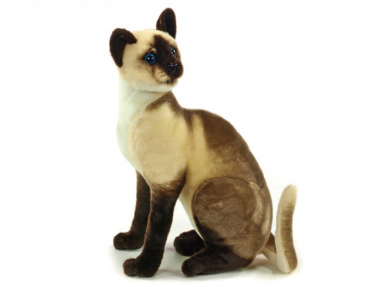 Plyšová kočka siamská sedící 46 cm