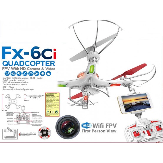 Skyline FX-6ci Dron s kamerou a přímým FPV WiFi přenosem