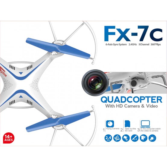 Skyline FX-7c Dron s kamerou, 4GB SD karta