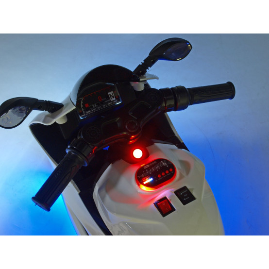 Dětská závodní motorka Ninja s ručně ovládanou plynovou rukojetí a svítícími koly, ČERVENÁ
