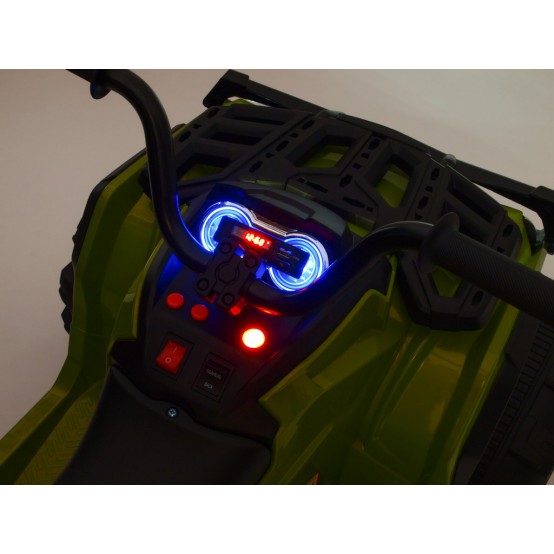 Čtyřkolka Predator s 2.4G dálkovým ovládáním, dvěma motory, FM, USB, SD, MP3, LED osvětlení, ZELENÁ