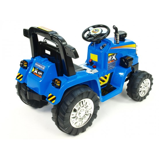 Dětský elektrický traktor ZP1007 s 2.4G dálkovým ovládáním, 12V, MODRÝ