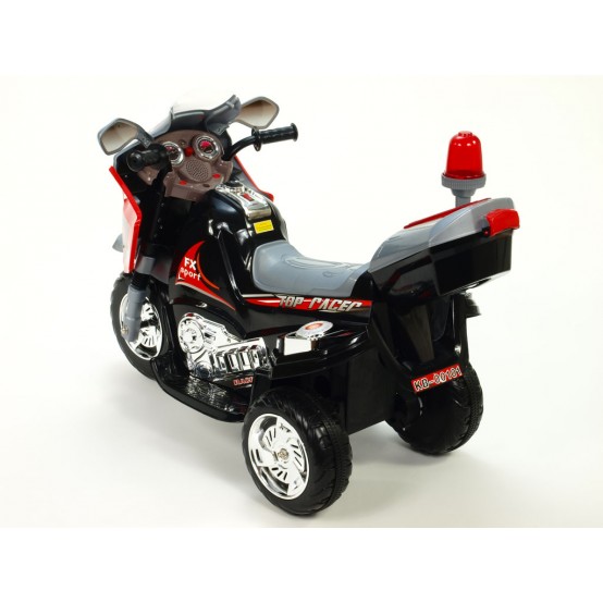 Dětská policejní elektrická motorka Kingpropa se svítícím majáčkem, 6V, ČERNÁ