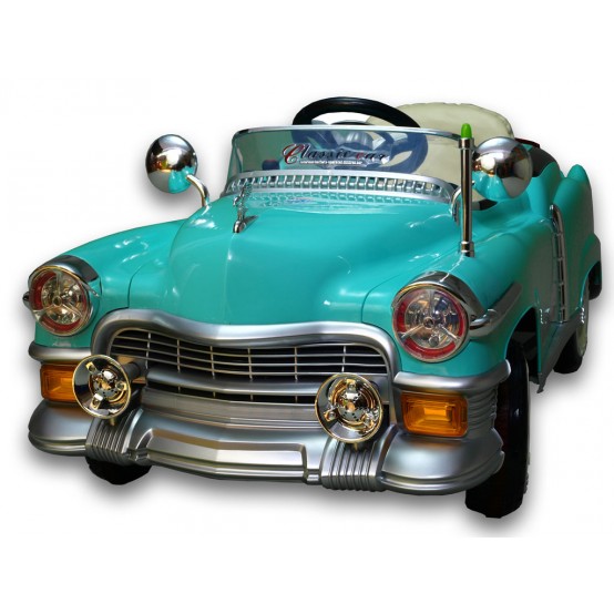 Luxusní elektrické autíčko Kuba Classic s 2.4G dálkovým ovládáním a nafukovacími koly,12V, TYRKYSOVÉ