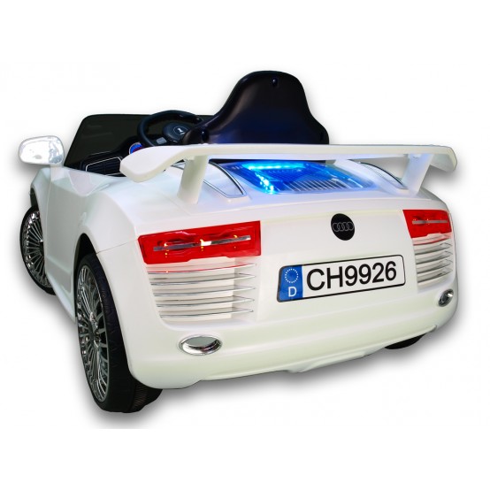 Elektrický sporťák Luxury Car se super osvětlením a dálkovým ovládáním,12V, BÍLÝ, rozbaleno