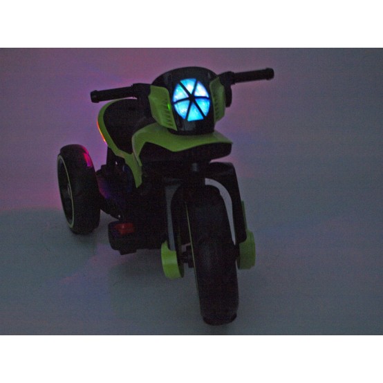 Motorka POLICE Fantastic se dvěma motory, USB, TF, MP3 a senzačním LED osvětlením, ŽLUTÁ