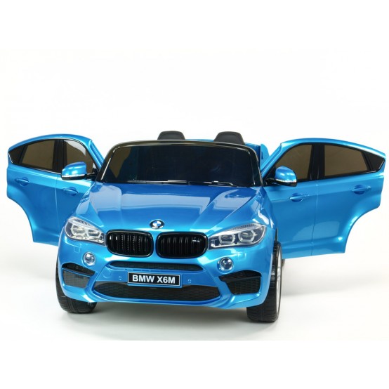 BMW X6 M dvoumístné, s 2.4G D.O., elektrickou brzdou, AUX a USB, modré lakované