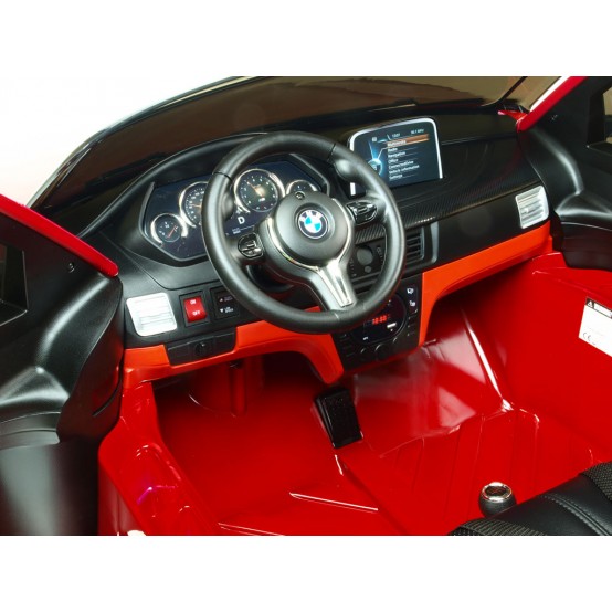 BMW X6 M dvoumístné, s 2.4G D.O., elektrickou brzdou, AUX a USB, vínové lakované