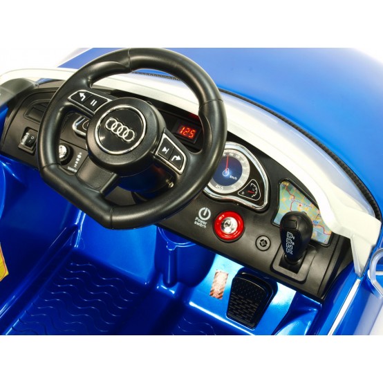 Audi RS5 s 2.4G dálkovým ovládáním, čalouněnou sedačkou a vstupem pro SD kartu, modré lakování