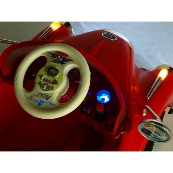 Kuba Retro Mini s 2.4G dálkovým ovládáním, xenonovými světly a AUX vstupem pro MP3, červené