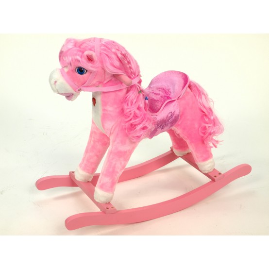Dětský houpací kůň se zvukovými efekty, růžový