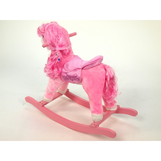 Dětský houpací kůň se zvukovými efekty, růžový