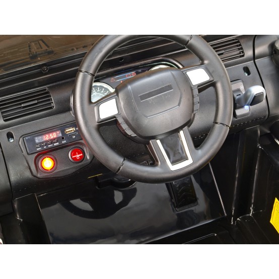 Wrangler-Lux s 2.4G DO, otevíratelné dveře, FM, USB, AUX, SD + EVA kola a kožená sedačka, ČERNÝ