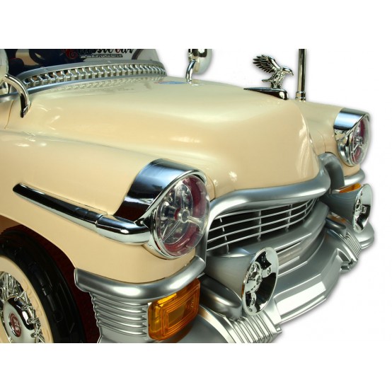 Luxusní elektrické autíčko Kuba Classic s 2.4G dálkovým ovládáním a nafukovacími koly, 12V, BÉŽOVÉ