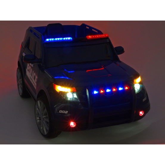 Džíp USA Police s 2.4G dálkovým ovládáním, megafonem, policejním osvětlením, FM rádiem, 12V, BÍLÝ