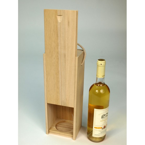 Dřevěný box na víno s posuvným plným víkem