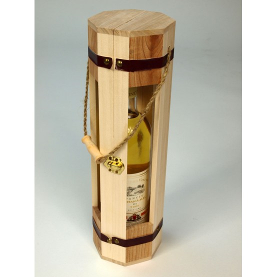 Dřevěný box na víno, osmihranný se sponou