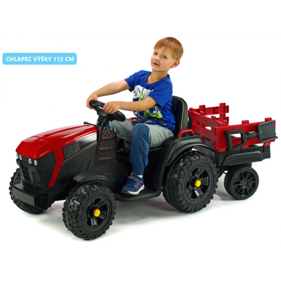 Bison farmářský traktor s vlekem a 2.4G dálkovým ovládáním, ZELENÝ