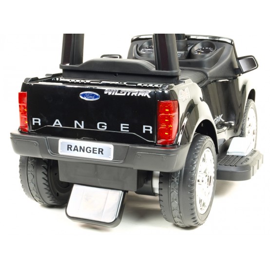 Ford Ranger s vodící tyčí pro nejmenší, s bezpečnostními madly a stříškou, 6V, ČERNÁ METALÍZA