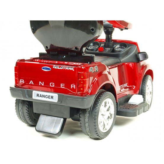 Ford Ranger s vodící tyčí pro nejmenší, s bezpečnostními madly a stříškou, 6V, VÍNOVÁ METALÍZA