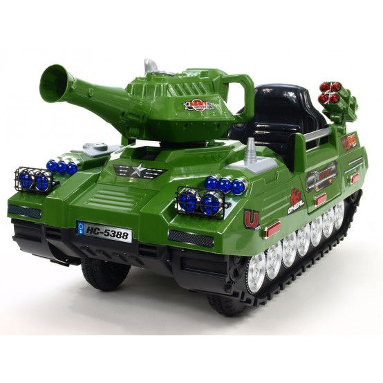 Tank Army Hero Action s funkčním dělem, dálkovým ovládáním, FM rádiem, klíčky, 12V, ZELENÝ