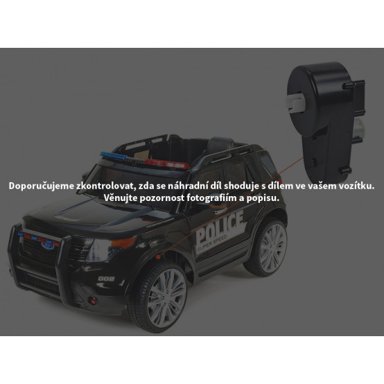 Dětské autíčko džíp USA Police - náhradní elektrický motor s převodovkou pro řízení