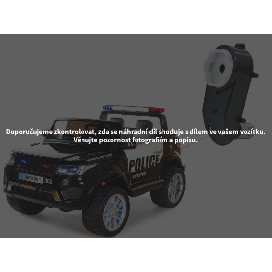 Dětské autíčko Rover Policie 4x4 - náhradní elektrický motor s převodovkou pro řízení