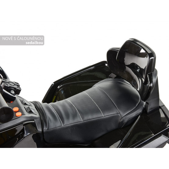 Čtyřkolka Predator-Lux s 2.4G DO, FM, USB, SD, MP3, LED + EVA kola a čalouněná sedačka, ČERVENÁ