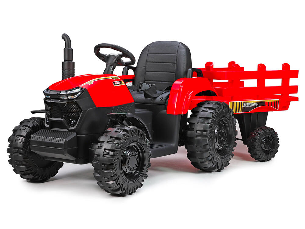 Dětský elektrický traktor Forest s vlekem, 2x motor 24V/200W, zelený