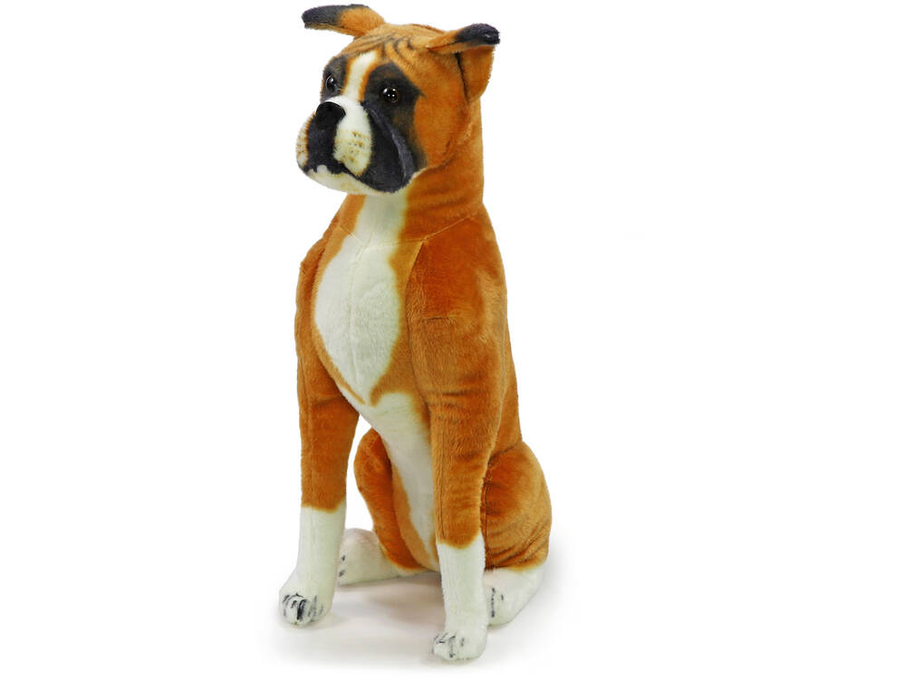 Plyšový pes boxer sedící 64 cm