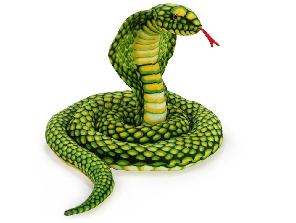 Velký plyšový had kobra 280 cm, zelená