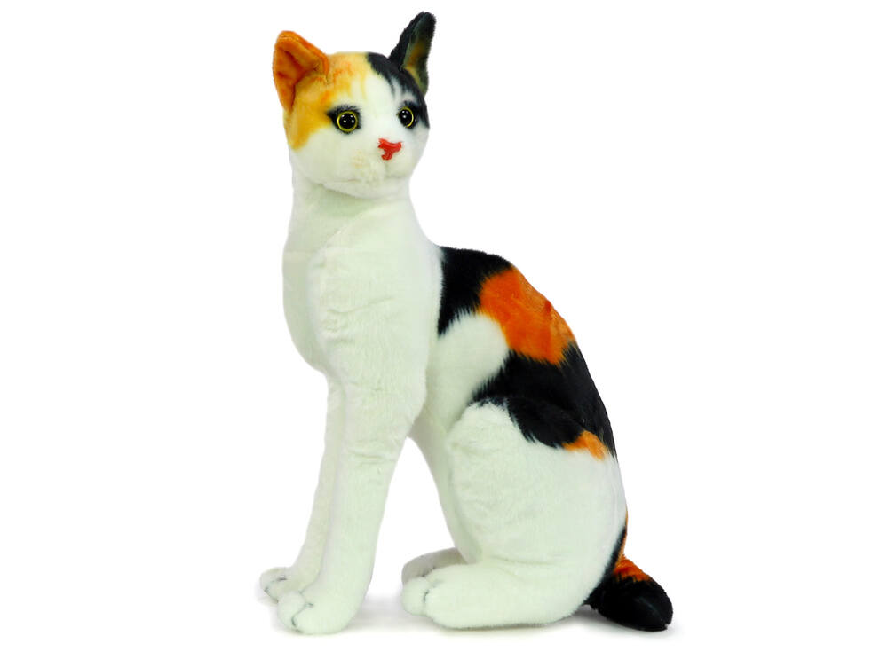 Plyšová kočka manská calico sedící 46 cm
