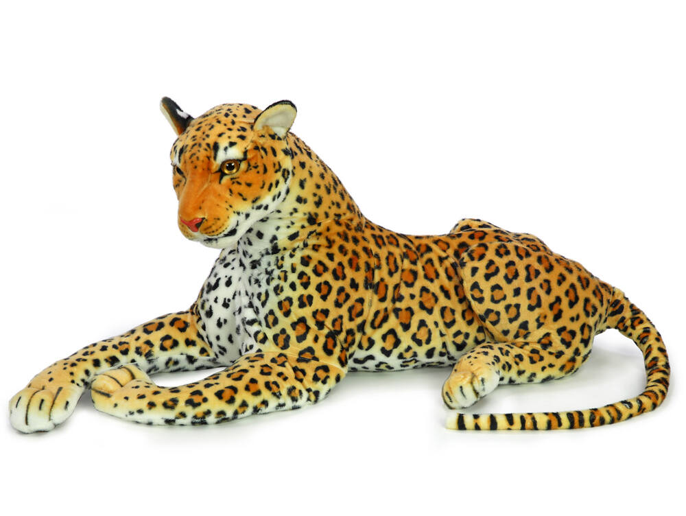 Plyšový leopard ležící 118 cm + ocas 70 cm