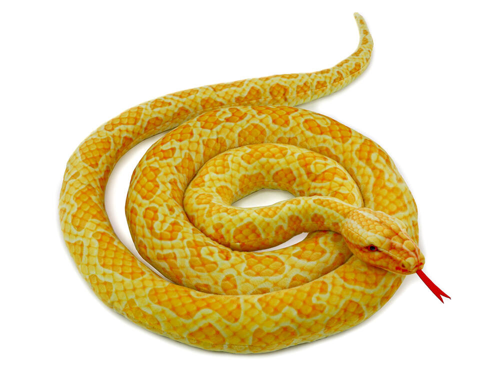 Velký plyšový had krajta 300 cm, zlatá
