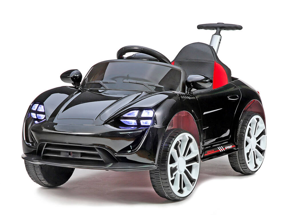 Dětské elektrické autíčko Neon Sport 4x4 s vodící tyčí, lakované černé