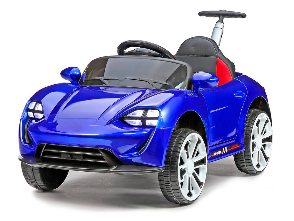 Dětské elektrické autíčko Neon Sport 4x4 s vodící tyčí, lakované modré