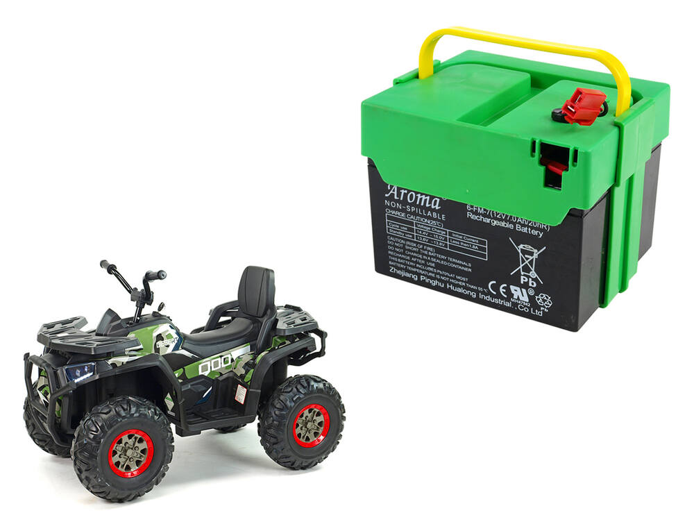 Bateriový vyjímatelný box pro dětskou čtyřkolku X-MAX 607 4x4, baterie 2x 12V/7Ah
