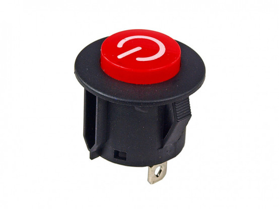 Vypínač O-I (ON/OFF) 3 pin - kulatý červený, podsvícený
