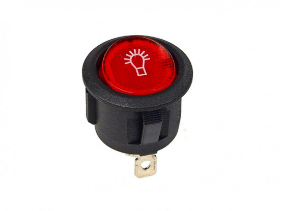 Vypínač O-I (ON/OFF) 2 pin - kulatý červený