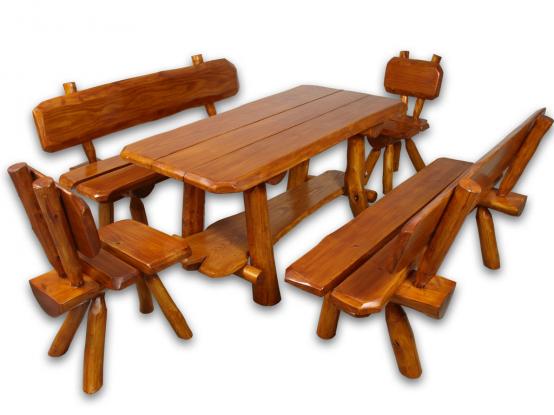 Dřevěný zahradní nábytek-sestava Severka, barevné provedení OŘECH SVĚTLÝ