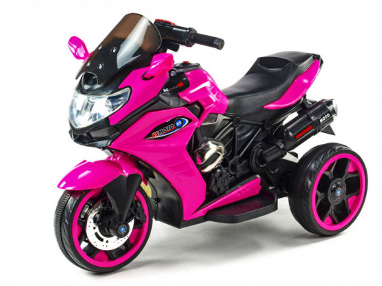 Dětská sportovní motorka Dragon s výfuky, LED osvětlením, USB, MP3, RŮŽOVÁ