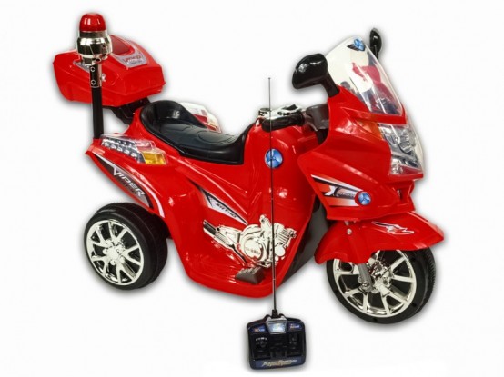 Dětská elektrická motorka s dálkovým ovládáním Highway Police, červená