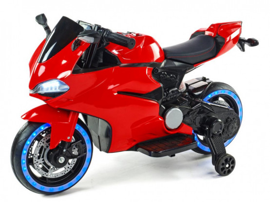 Dětská závodní elektrická motorka Ninja s plynovou rukojetí, červená
