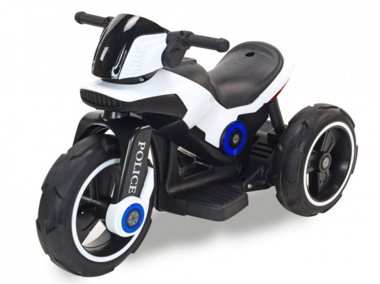 Dětská elektrická motorka POLICE Fantastic, bílá