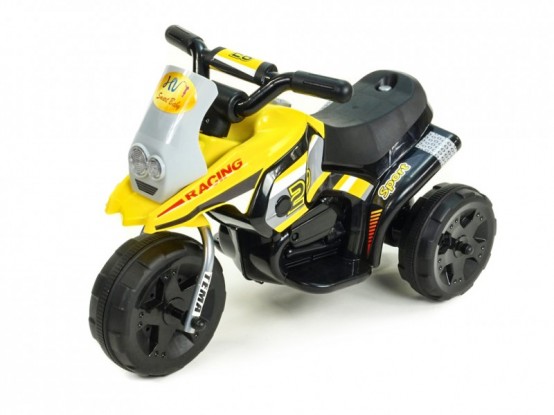 Dětská elektrická mini motorka Racing Sport žlutá