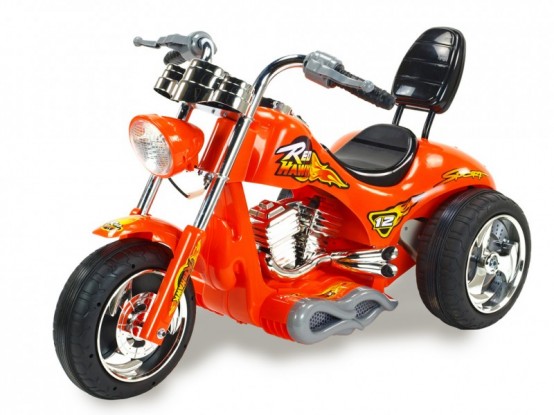 Elektrická motorka pro děti chopper Red Hawk, oranžová